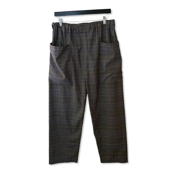 SEA New York Rowan Track pants pull on loose fit plaid workwear women’s RTR Sz 8 - Picture 5 of 11